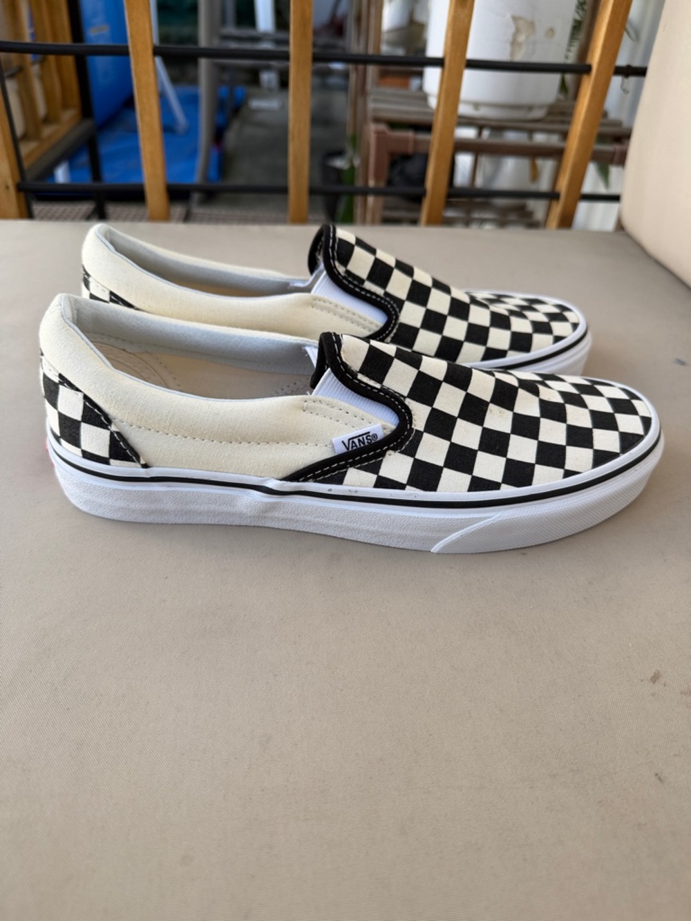 Vans Checkerboard Slip-On Sneakers - Black & White - Picture 7 of 7